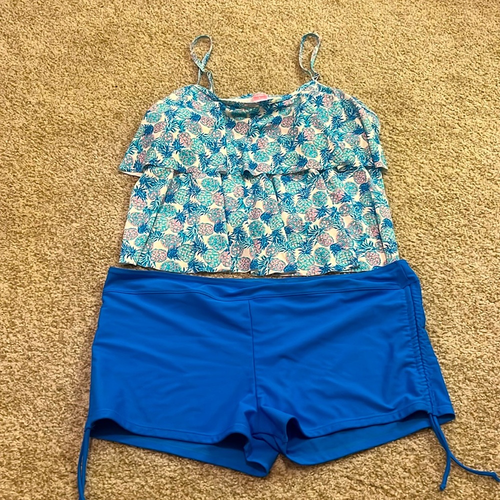 NWOT Simply Southern Tiered Pineapple Tankini